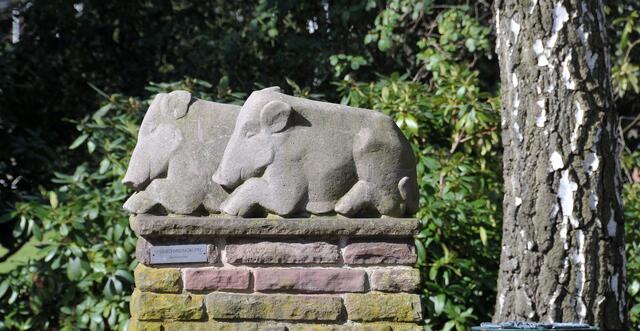 Wildschweine im Stadtpark - aber nur als Kunst