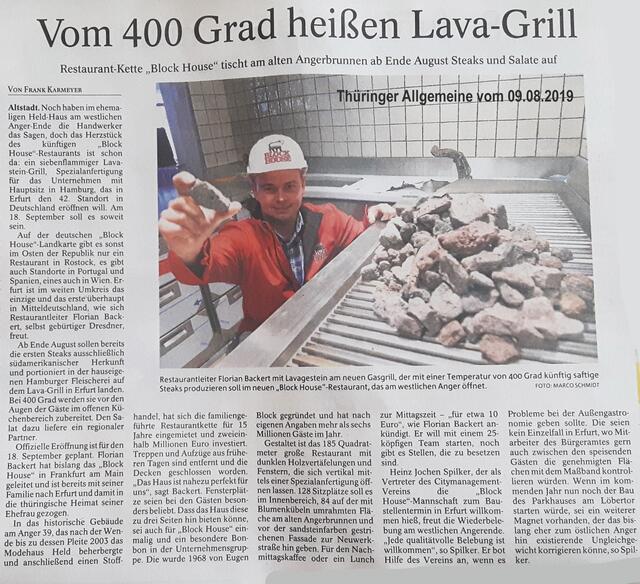 Beitrag aus der Thüringer Allgemeinen vom 09.08.2019, Quelle: Thüringer Allgemeine (TA)