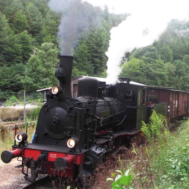 Die Lokomotive "Speyerbach" der Museumsbahn Kuckucksbaehnel.