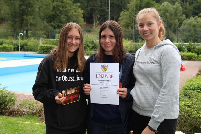 Bei den "Einsteigern" am schnellsten: (von links) Louisa John, Lara Wittmer und Carolin Brand.