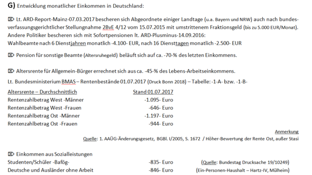 Pensionen und Renten im Vergleich