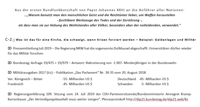 C-2- ) Krisen - Geldanlagen Militär