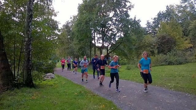 Athleten im Stadtpark in Höhe Alter Jagdsteg.