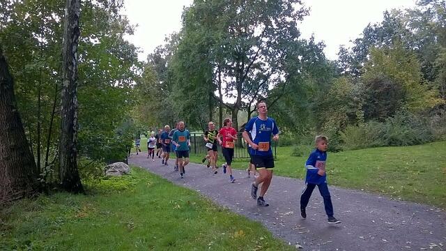 Athleten im Stadtpark in Höhe Alter Jagdsteg.