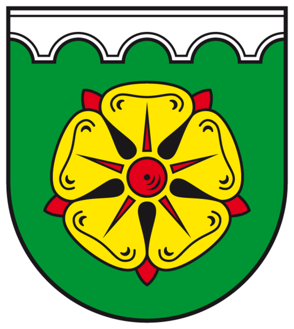 Wappen von Wennigsen seit 1950 mit Poppenburger Rose