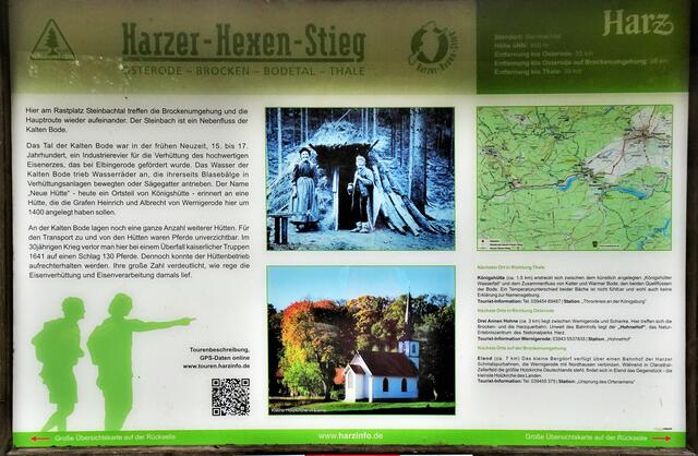 Schautafel am Harzer - Hexen - Stieg im Steinbachtal