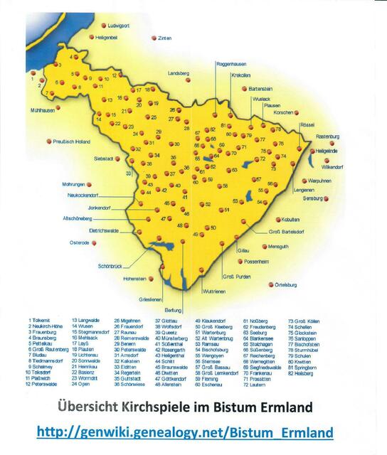 Bistum ERMLAND Kirchspiele > http://genwiki.genealogy.net/Bistum_Ermland | Foto: wie vor