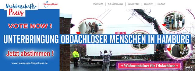 Voting 20.10. - 3.11.2019 +++ Unterbringung Obdachloser im Winter https://hamburg-airport-bewegt.de/project/unterbringung-obdachloser-menschen-in-hamburg/ (Jetzt mitmachen und abstimmen)
