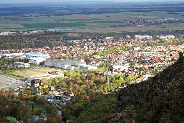 Blick vom Hexentanzplatz auf Thale