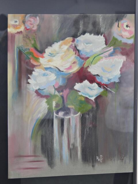 Blumenstrauß - auch mit Pastellkreide gemalt.