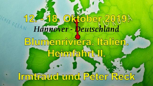 12. - 18. Oktober 2019. Blumenriviera. Italien. 
Heimfahrt II.
Von Memmingen nach Hannover.
18. Oktober 2019.