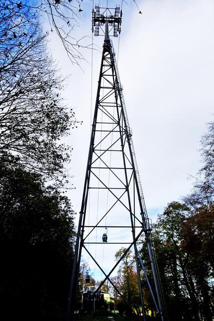 Stützmast der Thalenser Schwebebahn im Bodetal