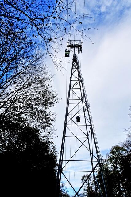 Stützmast der Schwebebahn im Bodetal