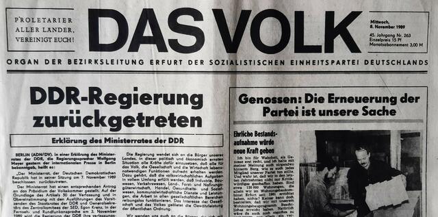 DAS VOLK, Erfurt, 6. November 1989