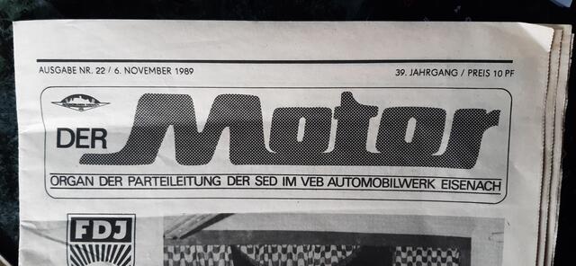 SED-Betriebszeitung VEB-Automobilwerk Eisenach