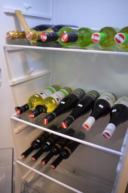die Weine sind gekühlt