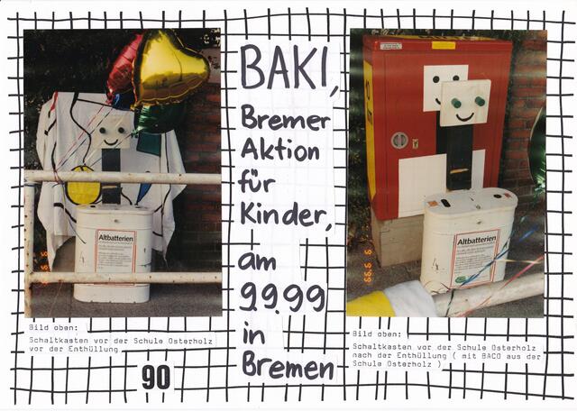 Bremer Aktion für Kinder am 9.9.1999 am Schaltkasten vor der Schule Osterholz
