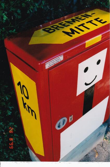 Schaltkasten vor der Schule Osterholz in Bremen (1999) mit "BACO"