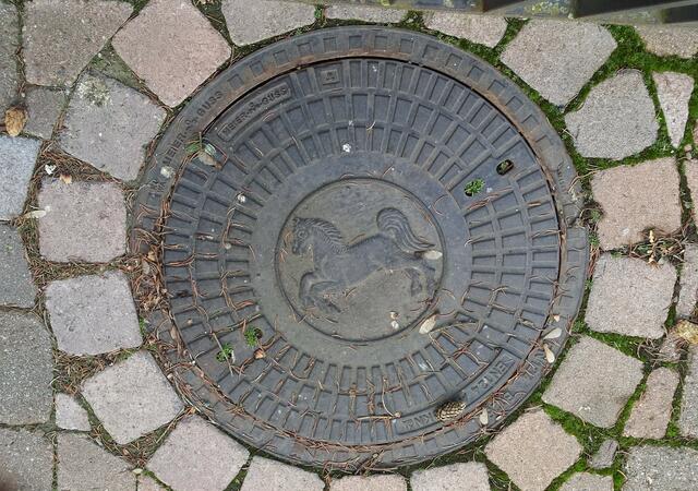 Der Brunnendeckel vom Giesekenbrunnen.
