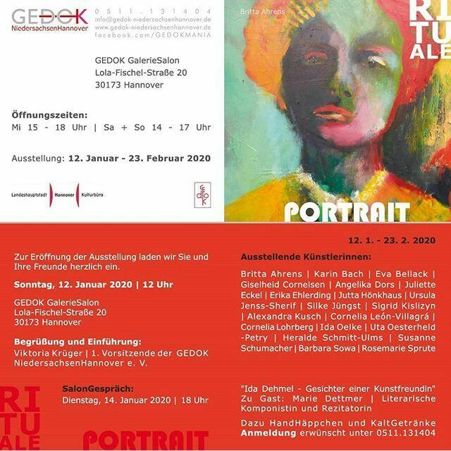 Ausstellung in der GEDOK NiedersachsenHannover. Eröffnung ist am 12. Januar. Ich freue mich auch hier in Hannover dabei zu sein.