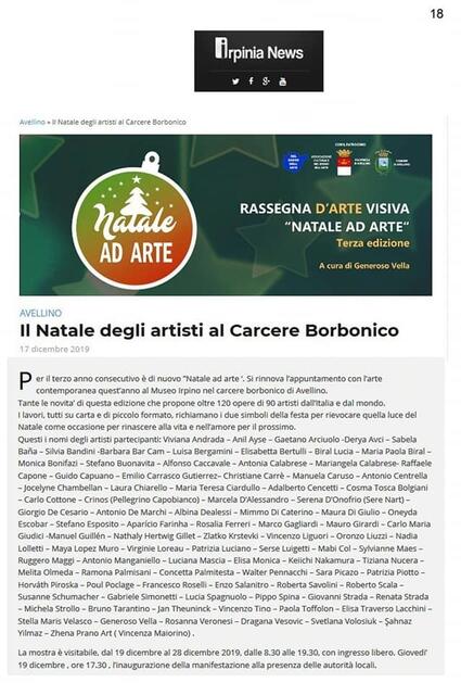 Pressebericht. Ausstellung in Avellino. Susanne Schumacher ist für Deutschland dabei.