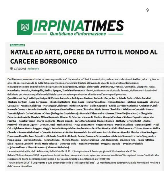 Pressebericht. Ausstellung in Avellino. Susanne Schumacher ist für Deutschland dabei.