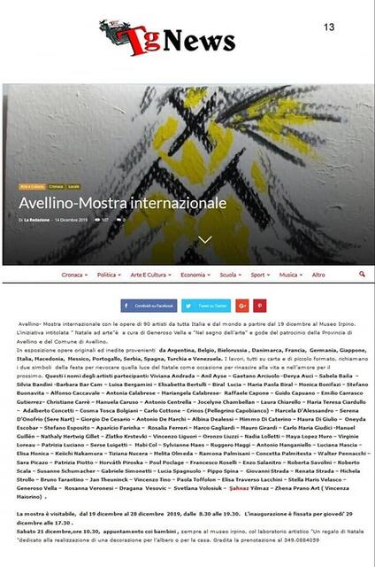 Pressebericht. Ausstellung in Avellino. Susanne Schumacher ist für Deutschland dabei.