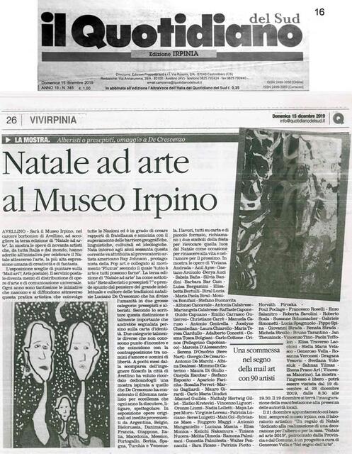 Pressebericht. Ausstellung in Avellino. Susanne Schumacher ist für Deutschland dabei.