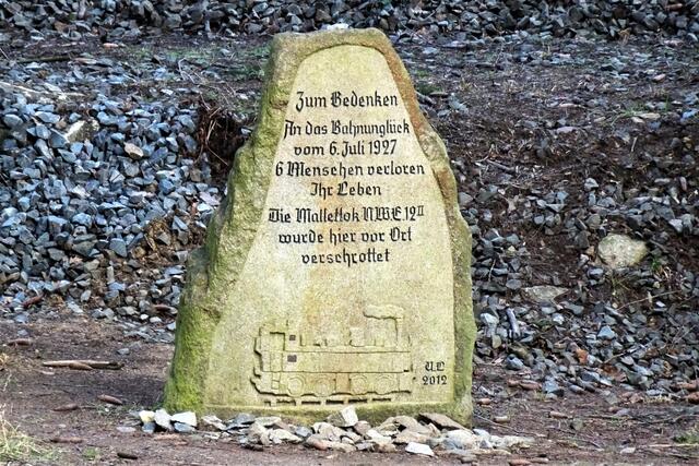 Gedenkstein zum Bahnunglück