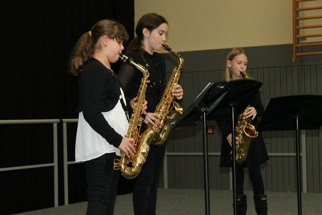 Verbandssieger in der AG 1 b - Holzbläser wurde mit 94 Punkten das Saxofontrio "Lu-Lu-Sa" aus der Klasse von Manfred-Andreas Lipp.
