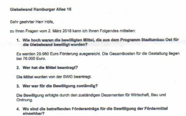 29 000 € Fördermittel für ein schwarze Wand , 200 Meter weiter stehen die Bürger bei der Tafel an.