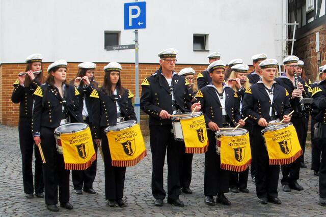 Das Wappen des Musikzugs Battenberg mit dem Battenberger Bären.