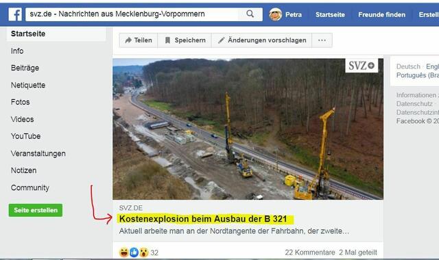 Bei Facebook explodieren plötzlich die Kosten Die stützenden Betonpfähle sind verschwunden.