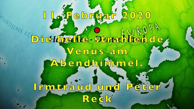 11. Februar 2020. Die helle strahlende Venus am Abendhimmel.