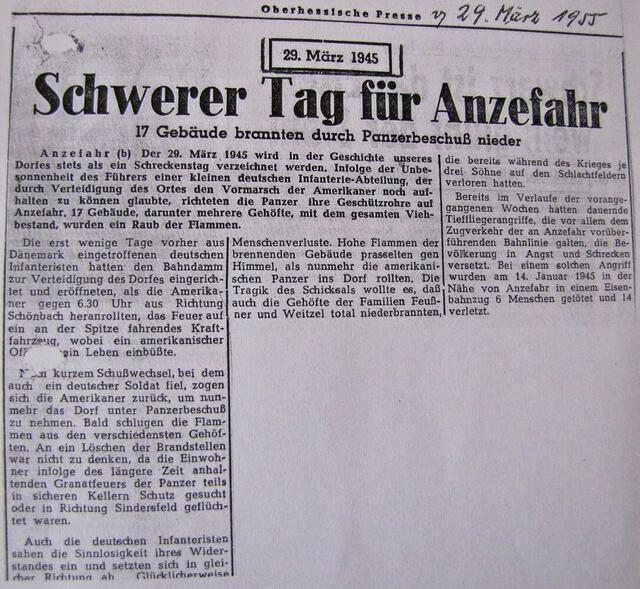 Zeitungsartikel vom 29. März 1955
