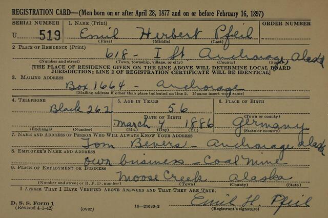 Registrierungskarte Anchorage (Alaska)