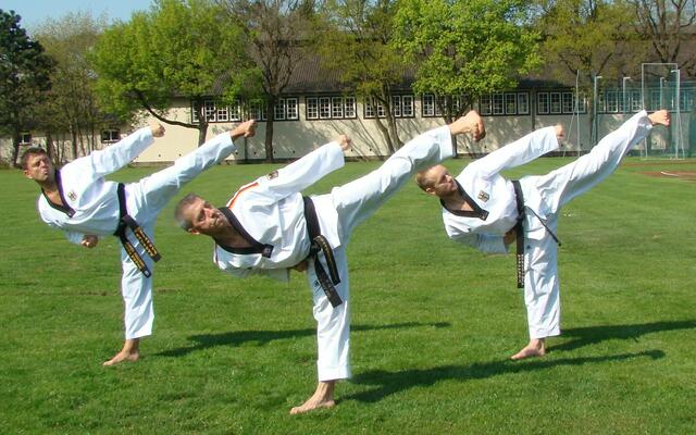 Turas Taekwondo-Nationalmannschafts-Mitglieder Joannis Malliaros, Werner Unland und Tim Glenewinkel (von links) von Tura Bremen kehrten 2012 mit vier Medaillen von den deutschen Meisterschaften aus Sindelfingen zurück.