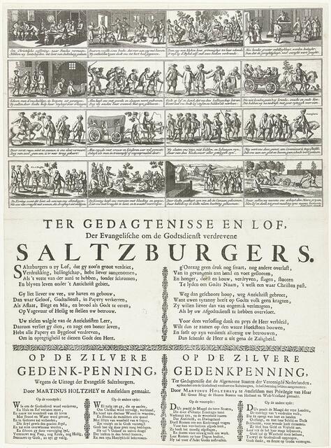 Salzburgse emigranten in Nederland, 1732-1733; Ter Gedagtenisse en Lof, Der Evangelische om de Godtsdienst verdrevene Saltzburgers &gt; https://www.europeana.eu/portal/de/record/90402/RP_P_OB_83_689.html + http://daten.digitale-sammlungen.de/~db/0009/bsb00095594/images/ | Foto: geprüft