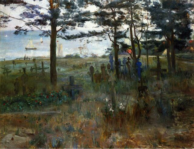 Lovis Corinth: Kirchhof in Nidden, 1893 &gt; gemeinfrei &gt; https://de.wikipedia.org/wiki/K%C3%BCnstlerkolonie_Nidden | Foto: wie vor