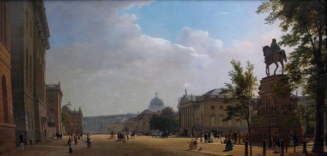 Berliner Hymne "Solang noch untern Linden / Lindenmarsch" &gt; Unter den Linden, 1856, Eduard Gaertner &gt; gemeinfrei &gt; https://de.wikipedia.org/wiki/Unter_den_Linden#/media/Datei:1856_Gaertner_Unter_den_Linden_anagoria.JPG | Foto: wie vor