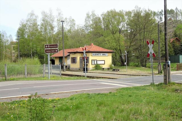 Bahnstation der Selketalbahn Silberhütte - durch Corona zur Zeit kein Zugverkehr mehr möglich