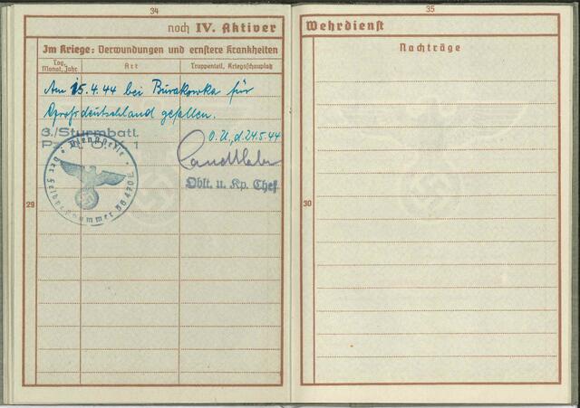 Zynischer Kommentar: am 15.4.44 bei Burakowka für Großdeutschland gefallen | Foto: Bundesarchiv Berlin