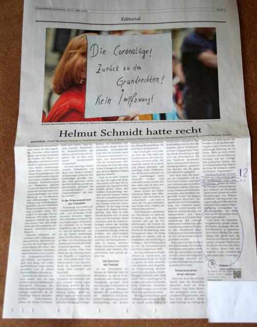 Quelle Schweriner Volkszeitung vom 16./17.5.2020