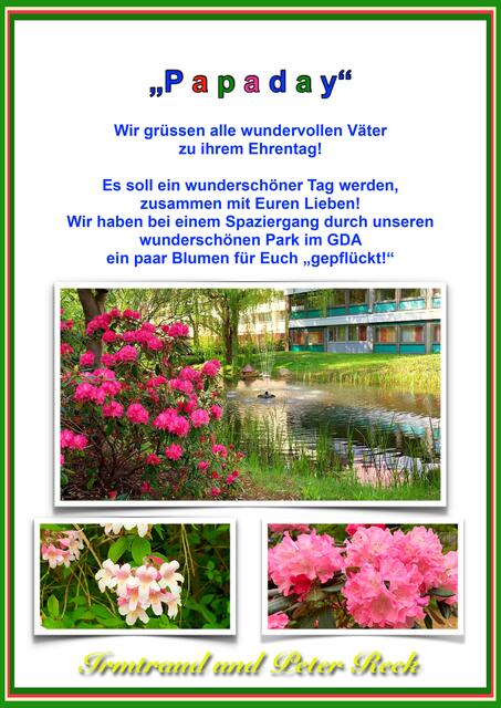 21. Mai 2020. Wir grüßen alle wundervollen Väter zu ihrem Ehrentag.  Bleibt gesund!