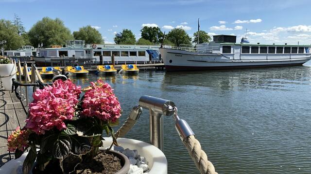 Die Hauptanlegestelle der Fahrgastschifffahrt befindet sich an der Werderstraße. Foto: Helmut Kuzina