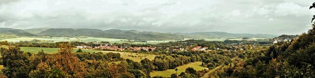 Blick vom Hexentanzplatz ins thüringische Land