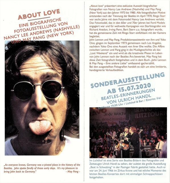 Flyer Beatles Ausstellung