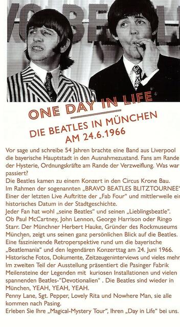 Flyer Beatles Ausstellung