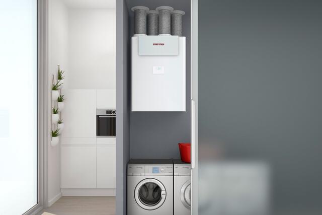 Lüftungswürfel versorgen großzügige Wohnungen, Einfamilienhäuser oder kleinere Gewerbeeinheiten zentral mit frischer Luft. | Foto: Quelle: Stiebel Eltron / TRD Bauen und Wohnen