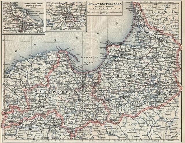 Ostpreußen / Westpreußen in Meyers Lexikon Bd. 15 / 1908 > Gemeinfrei > https://de.wikipedia.org/wiki/Datei:Ost-_und_Westpreußen_Meyers_Lexikon_Bd._15_1908.jpg | Foto: wie vor